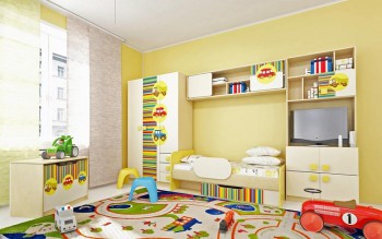 Детская комната Клаксон (Бежевый/корпус Клен) в Ирше - irsha.mebel54.com | фото