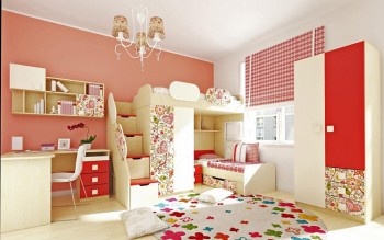 Детская комната Ретвит (Бежевый/Красный/корпус Клен) в Ирше - irsha.mebel54.com | фото