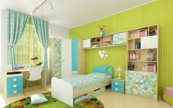 Детская комната Твит (Белый/Зеленый/корпус Клен) в Ирше - irsha.mebel54.com | фото