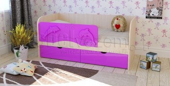Друзья Кровать детская 2 ящика 1.8 Фиолетовый глянец в Ирше - irsha.mebel54.com | фото