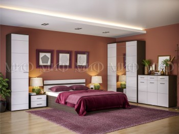 Спальня Нэнси (Венге/Белый глянец) в Ирше - irsha.mebel54.com | фото