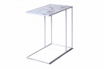 Журнальный столик Stone 018 (Прямоугольный) Металл/Керамика 500 Белый в Ирше - irsha.mebel54.com | фото