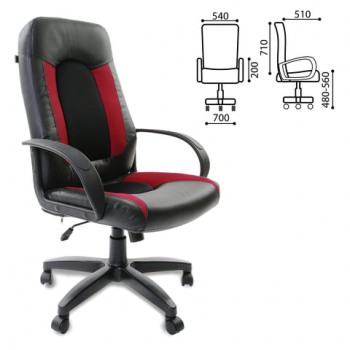 Кресло офисное BRABIX Strike EX-525 (черно-красный) в Ирше - irsha.mebel54.com | фото