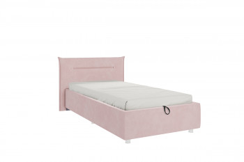 Кровать 0.9 Альба (Нежно-розовый велюр/под-мех) в Ирше - irsha.mebel54.com | фото