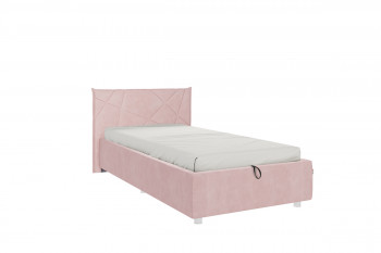Кровать 0.9 Бест (Нежно-розовый велюр/под-мех) в Ирше - irsha.mebel54.com | фото