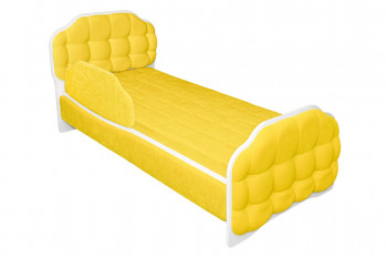 Кровать 160 Атлет 74 Жёлтый (мягкий бортик) в Ирше - irsha.mebel54.com | фото