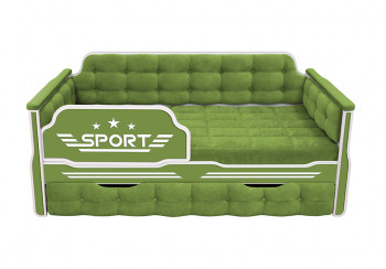 Кровать 170 серии Спорт 1 ящик 76 Зелёный (мягкие боковые накладки) в Ирше - irsha.mebel54.com | фото