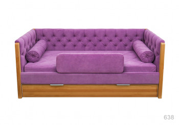 Кровать 180 серии Леди + ящик 32 Фиолетовый (мягкий бортик/подушка валик) в Ирше - irsha.mebel54.com | фото