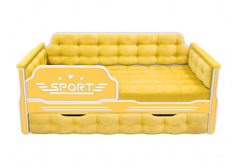 Кровать 180 серии Спорт 1 ящик 74 Жёлтый (мягкие боковые накладки) в Ирше - irsha.mebel54.com | фото