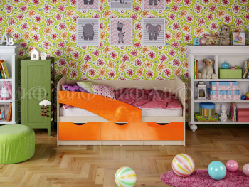 Кровать Бабочки 1,6м (Оранжевый металлик) в Ирше - irsha.mebel54.com | фото