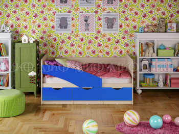 Кровать Бабочки 2,0м (Синий матовый) в Ирше - irsha.mebel54.com | фото