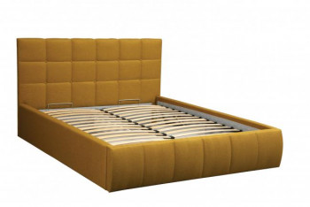 Кровать "Диана" ш. 1400 (Н=1010мм) (жаккард горчица) в Ирше - irsha.mebel54.com | фото