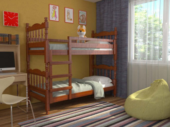 Кровать двухъярусная Соня из массива сосны 800*1890 Сосна в Ирше - irsha.mebel54.com | фото