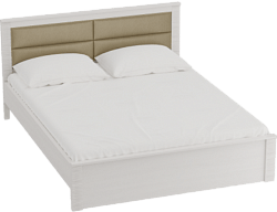 Кровать Элана 1600 с основанием Бодега белая в Ирше - irsha.mebel54.com | фото