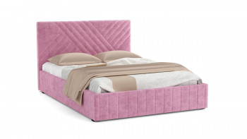 Кровать Гамма ш. 1400 (без основания для хранения) (велюр тенерифе розовый) в Ирше - irsha.mebel54.com | фото