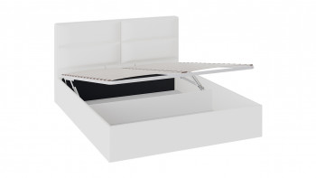 Кровать «Глосс» с мягкой обивкой и подъемным механизмом тип 1 (1400) (Белая) в Ирше - irsha.mebel54.com | фото