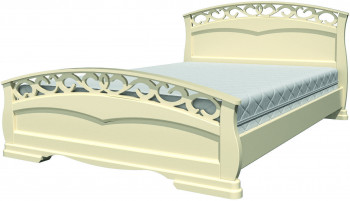 Кровать Грация-1 из массива сосны 1400*2000 Слоновая кость в Ирше - irsha.mebel54.com | фото