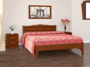 Кровать Карина-7 из массива сосны 1200*2000 Орех в Ирше - irsha.mebel54.com | фото