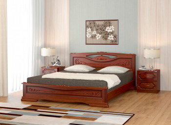 Кровать Карина-7 из массива сосны 1400*2000 Орех в Ирше - irsha.mebel54.com | фото