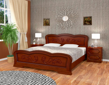 Кровать Карина-8 из массива сосны 1200*2000 Орех в Ирше - irsha.mebel54.com | фото