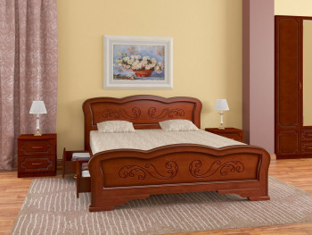 Кровать Карина-8 с ящиками из массива сосны 1600*2000 Орех в Ирше - irsha.mebel54.com | фото