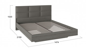 Кровать «Либерти» с мягким изголовьем и подъемным механизмом Хадсон/Ткань Грей/1400 в Ирше - irsha.mebel54.com | фото