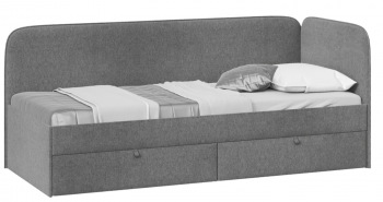 Кровать «Молли» с мягкой обивкой (900) тип 1 (Микровелюр Scandi Graphite 22) в Ирше - irsha.mebel54.com | фото