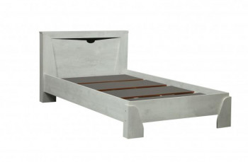 Кровать одинарная 33.07 с настилом "Лючия" (ш. 900)/(бетон пайн белый / венге / белый) в Ирше - irsha.mebel54.com | фото