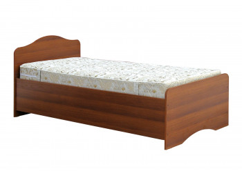 Кровать одинарная 900-1 без матраса (круглые спинки) Орех Таволато в Ирше - irsha.mebel54.com | фото