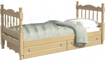 Кровать одинарная Аленка из массива сосны 800*1890 Сосна в Ирше - irsha.mebel54.com | фото