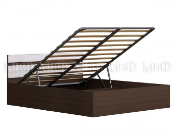 Кровать с подъемным механизмом Нэнси 1,4м (Венге/белый глянец) в Ирше - irsha.mebel54.com | фото