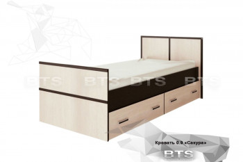 Кровать Сакура с настилом и ящиками 0,9 (Венге/Лоредо) в Ирше - irsha.mebel54.com | фото