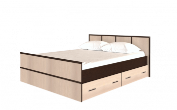 Кровать Сакура с настилом и ящиками 1,4 (Венге/Лоредо) в Ирше - irsha.mebel54.com | фото