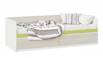 Кровать «Сканди» с 2 ящиками Дуб Гарден/Белый/Зеленый в Ирше - irsha.mebel54.com | фото