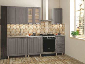 Кухонный гарнитур 1,8м Луксор высокие модули (Клен серый/корпус белый) в Ирше - irsha.mebel54.com | фото
