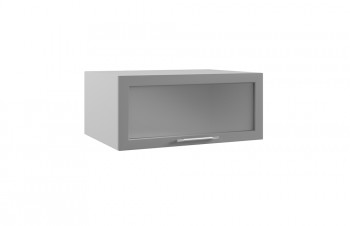 Квадро ГПГС 800 шкаф верхний горизонтальный глубокий со стеклом (Серый Эмалит/корпус Серый) в Ирше - irsha.mebel54.com | фото