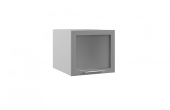 Квадро ГВПГС 500 шкаф верхний горизонтальный со стеклом глубокий высокий (Серый Эмалит/корпус Серый) в Ирше - irsha.mebel54.com | фото