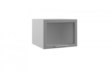 Квадро ГВПГС 600 шкаф верхний горизонтальный со стеклом глубокий высокий (Серый Эмалит/корпус Серый) в Ирше - irsha.mebel54.com | фото