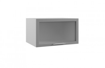 Квадро ГВПГС 800 шкаф верхний горизонтальный со стеклом глубокий высокий (Серый Эмалит/корпус Серый) в Ирше - irsha.mebel54.com | фото