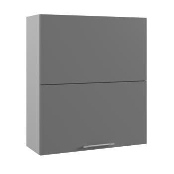 Квадро ВПГПМ 800 шкаф верхний с подъемным механизмом высокий (Серый Эмалит/корпус Серый) в Ирше - irsha.mebel54.com | фото