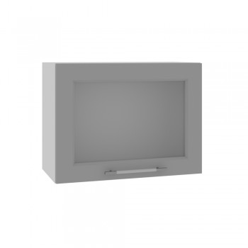 Квадро ВПГС 600 шкаф верхний горизонтальный со стеклом высокий (Серый Эмалит/корпус Серый) в Ирше - irsha.mebel54.com | фото