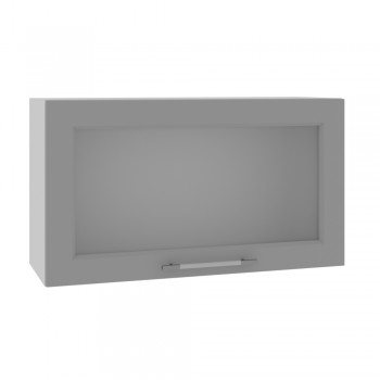 Квадро ВПГС 800 шкаф верхний горизонтальный со стеклом высокий (Серый Эмалит/корпус Серый) в Ирше - irsha.mebel54.com | фото
