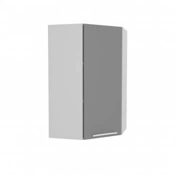 Квадро ВПУ 550 шкаф верхний угловой высокий (Серый Эмалит/корпус Серый) в Ирше - irsha.mebel54.com | фото