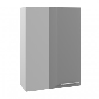 Квадро ВПУ 650 шкаф верхний угловой высокий (Серый Эмалит/корпус Серый) в Ирше - irsha.mebel54.com | фото