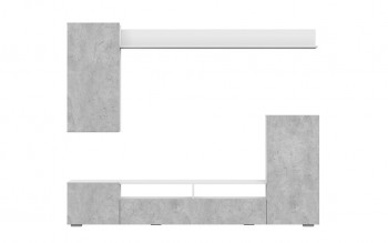 Мебель для гостиной МГС 4 (Белый/Цемент светлый) в Ирше - irsha.mebel54.com | фото
