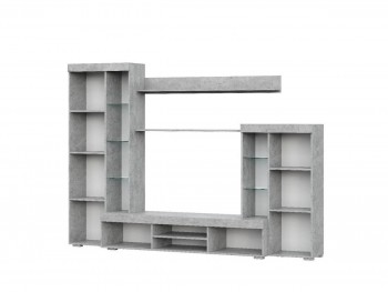 Мебель для гостиной МГС 5 Цемент светлый / Белый в Ирше - irsha.mebel54.com | фото