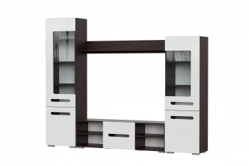 Мебель для гостиной МГС 6 (Исполнение 1/Венге/Белый глянец) в Ирше - irsha.mebel54.com | фото
