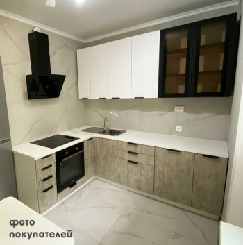 Модульная кухня Норд 1,6 м (Софт даймонд/Камень беж/Белый) в Ирше - irsha.mebel54.com | фото