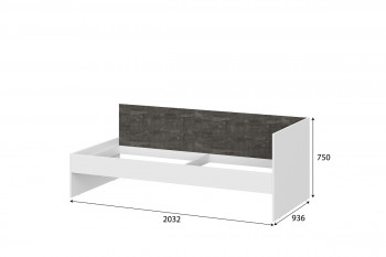 Модульная система "Анри" Кровать-диван (0,9х2,0) Белый Текстурный/Железный камень  в Ирше - irsha.mebel54.com | фото