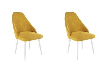 Набор стульев Милан 2 шт (желтый велюр/белый) в Ирше - irsha.mebel54.com | фото